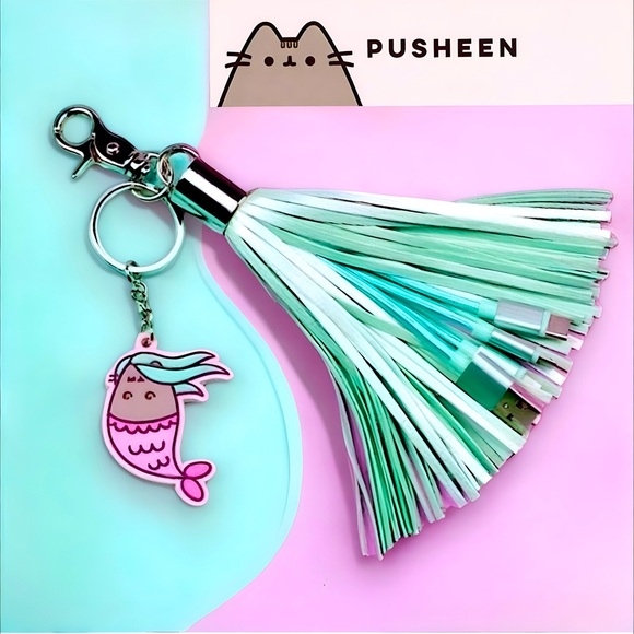 Pusheen Other - NEW Pusheen Bag Charm 3 Cord USB Charging Keychain + Unicorn Pen